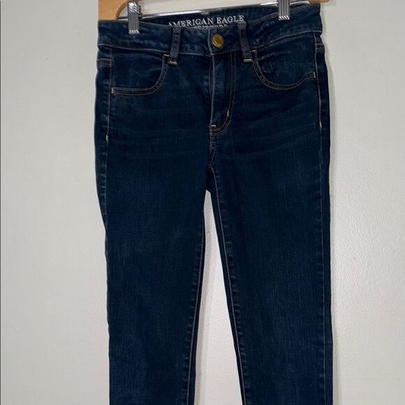 American Eagle Outfitters Blue Skinny Jeans Classic Fit - Picture 8 of 12